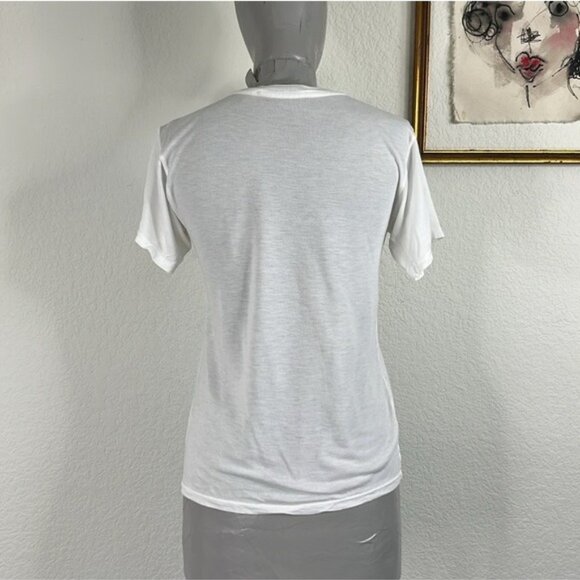 Reformation Love Your Mother Earth Tee Crew Neck Semi Sheer Planet Printed Tee - Picture 6 of 8